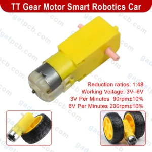 100RPM TT Gear Motor Double Shaft Dual Axis Gear Motor DC 3V 6V