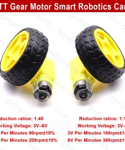 100RPM TT Gear Motor Double Shaft Dual Axis Gear Motor DC 3V 6V