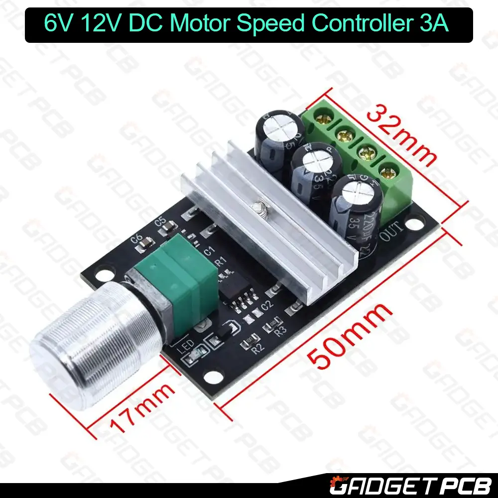 1203BK DC Motor Speed Controller Regulator DC 6V 12V 28V 80W 3A PWM Adjustable Speed Control 2 1203BK DC Motor Speed Controller Regulator DC 6V 12V 28V 80W 3A PWM Adjustable Speed Control - Image 2