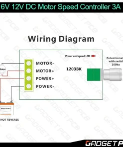 1203BK DC Motor Speed Controller Regulator DC 6V 12V 28V 80W 3A PWM Adjustable Speed Control 7 1203bk dc motor speed controller 3