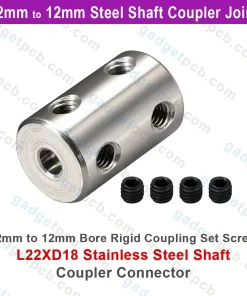 Alternative view of 12mm to 12mm Bore Rigid Coupling Set Screw L22XD18 Steel Shaft Coupler Connector Motor Accessories