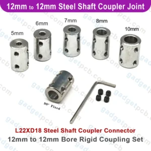 12mm to 12mm Bore Rigid Coupling Set Screw L22XD18 Steel Shaft Coupler Connector Motor Accessories - Image 3