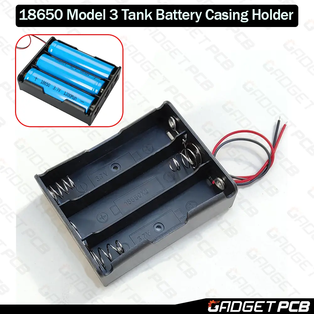 18650 3 Tank Rechargeable Battery Holder 3.7V 18650 Three Slot Plastic Storage Box Case With Leads Cables Wire 1 18650 3 Tank Rechargeable Battery Holder 3.7V