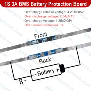 1S 3A BMS Battery Protection Circuit Board