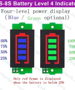 Alternative view of 1S-8S Battery Power Level 4 DIGIT Battery Capacity Tester 4 Digit Indicator 3.7V 4.2V Lithium Battery Meter
