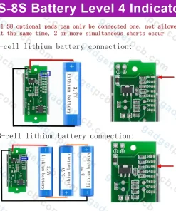 1S-8S Battery Power Level 4 DIGIT Battery Capacity Tester 4 Digit Indicator 3.7V 4.2V Lithium Battery Meter 6 1s 8s battery power level 4 digit battery 2