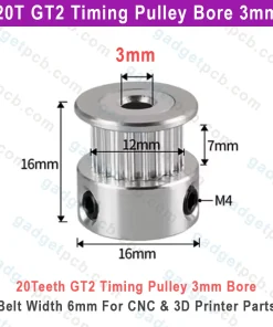 Alternative view of 20 Teeth GT2 Timing Pulley Bore 3mm Belt with 6mm Aluminum Synchronous Wheel 20T GT2 Timing Pulley 3mm