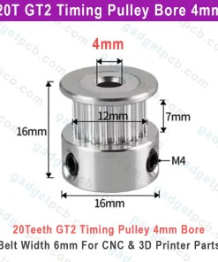 Alternative view of 20 Teeth GT2 Timing Pulley Bore 4mm Belt with 6mm Aluminum Synchronous Wheel 20T GT2 Timing Pulley 4mm