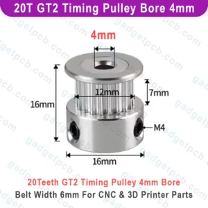 Alternative view of 20 Teeth GT2 Timing Pulley Bore 4mm Belt with 6mm Aluminum Synchronous Wheel 20T GT2 Timing Pulley 4mm