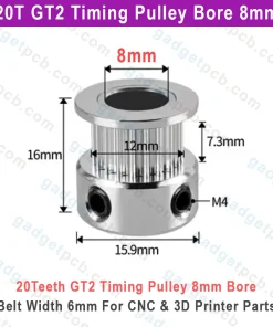Alternative view of 20 Teeth GT2 Timing Pulley Bore 8mm Belt with 6mm Aluminum Synchronous Wheel 20T GT2 Timing Pulley 8mm