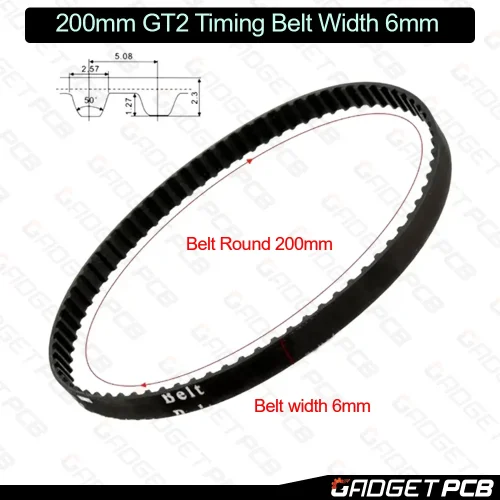 200mm gt2 timing belt width 6mm 1