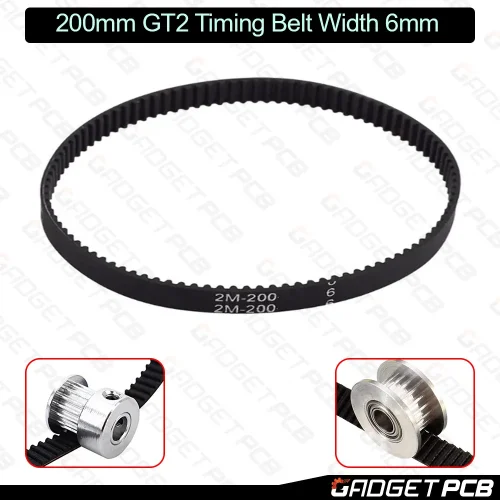 200mm GT2 Timing Belt Width 6mm Endless Closed Loop Rubber Belt