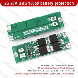 Alternative view of 2S 20A BMS 18650 Lithium Battery 2S BMS 7.4V 8.4V Battery Protection Board Standard Edition