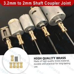2mm to 3.2mm Brass Shaft Coupling Joint Connector for 3D Printer Motor RC DIY Models - Image 4