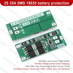 Alternative view of 2S 20A BMS 18650 Lithium Battery 2S BMS 7.4V 8.4V Battery Protection Board Balance management System