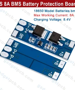 2S 8A BMS Battery Protection Board 2 Cells