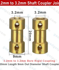 Alternative view of 3.2mm to 3.2mm Shaft Coupler Joint Connector 3.2-3.2mm Bore Joint Stepper Motor Rigid Coupling Brass