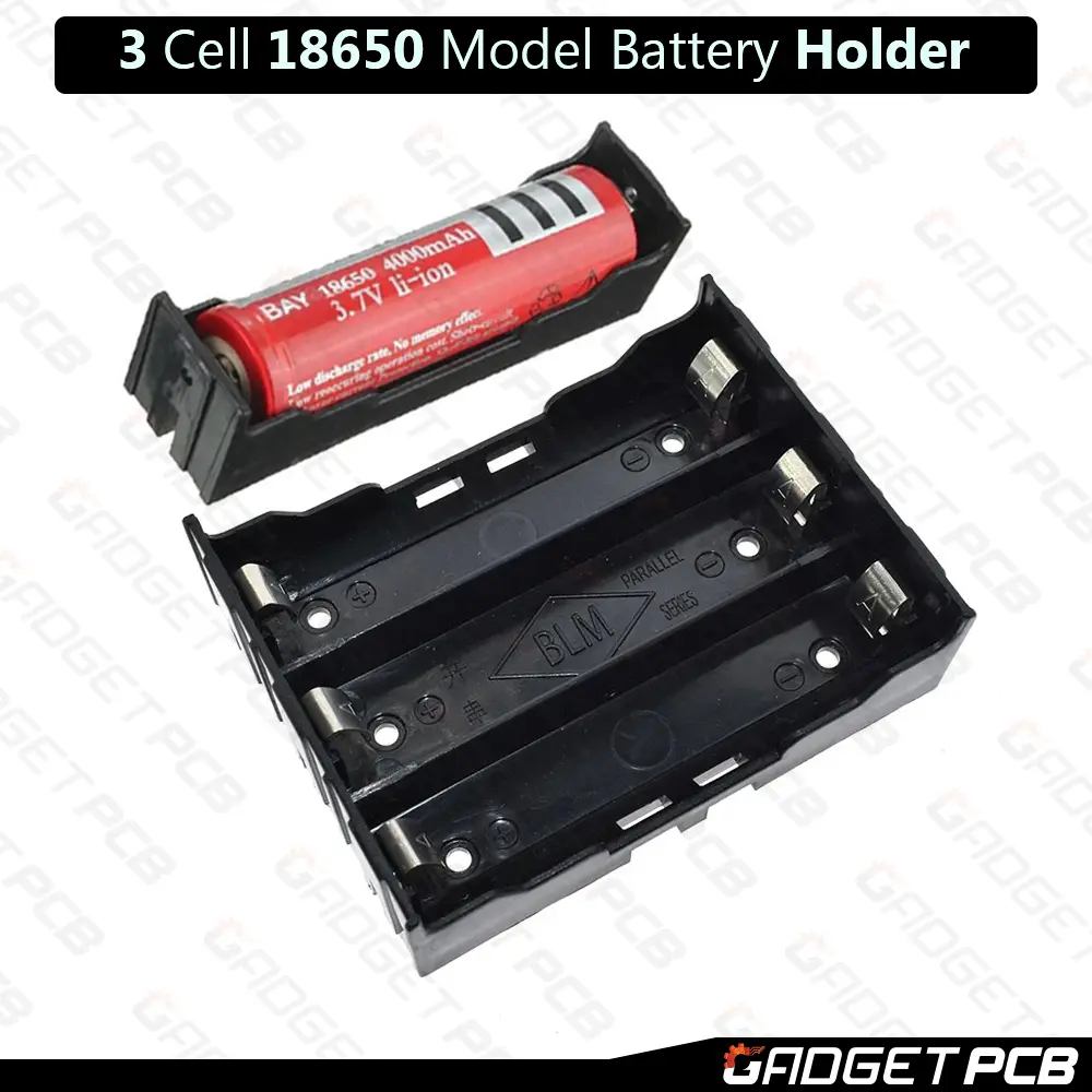 3 Cell 18650 Rechargeable Battery Holder Parallel Connections 3.7V 18650 Model 3 Tank Battery Storage Box PC8 PCB Mounting Type Rechargeable Battery Casing 1 3 Cell 18650 Rechargeable Battery Holder Parallel Connections
