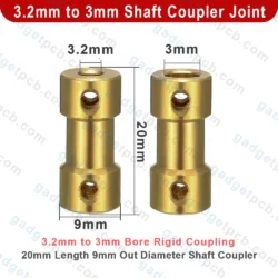 Alternative view of 3mm to 3.2mm Brass Shaft Coupling Joint Connector for 3D Printers RC DIY Motor Accessories