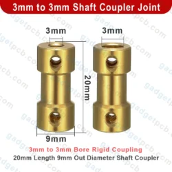 Alternative view of 3mm to 3mm Brass Shaft Coupling for 3D Printers RC Car Boat Robot Motor Connector