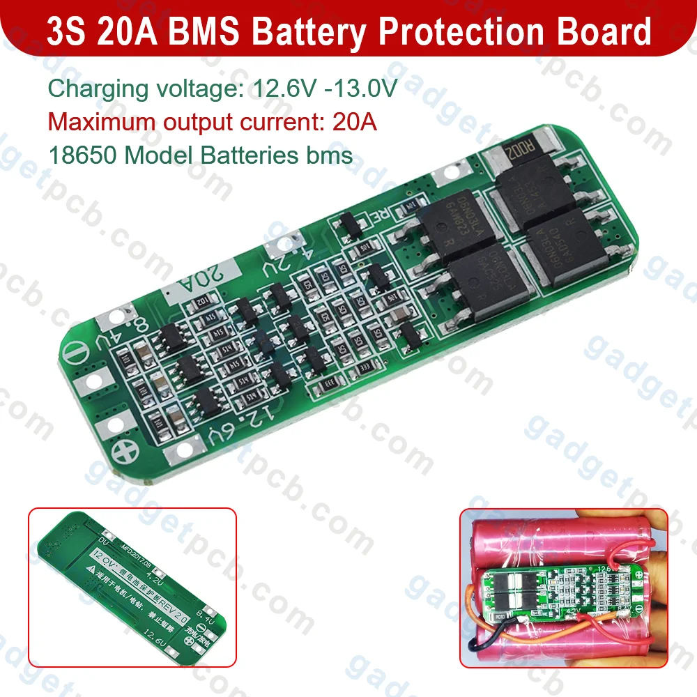 3S 20A BMS Battery Protection Board 3 Cells 20A 12.6V 18650 Li-ion Lithium Battery BMS Module 1 3S 20A BMS Battery Protection Board 3 Cells