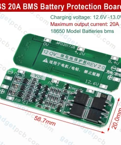 3S 20A BMS Battery Protection Board 3 Cells 20A 12.6V 18650 Li-ion Lithium Battery BMS Module 6 3S 20A BMS Battery Protection Board 3 Cells