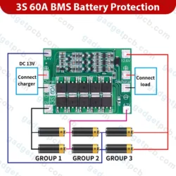 3S 60A BMS Battery Protection Board 12V BMS 60A 11.1V 12.6V 18650 Lithium Battery Management System 7 3S 60A BMS Battery Protection Board 12V BMS 60A 11.1V 12.6V 18650 Lithium Battery Management System - Image 4