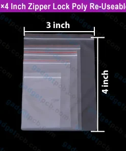 Alternative view of 3x4 INCH Zipper Lock Poly Bag 3x4 Inch Zip Lock Bag Transparent Poly Bag Zipper Lock Bag Reusable