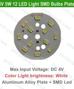 White Color 4V 5W Round SMD LED Light Bulb Plate