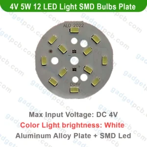White Color 4V 5W Round SMD LED Light Bulb Plate
