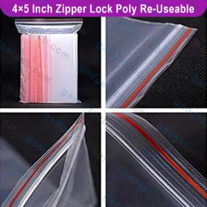 4x5 INCH Zipper Lock Poly Bag 4x5 Inch Zip Lock Bag Transparent Poly Bag Zipper Lock Bag Reusable - Image 4