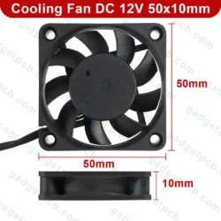 Alternative view of 5010 Cooling Fan 12V DC 50x50x10mm 2 Inch Mini Cooling Fan Heatsink Cooler Fan with Cables