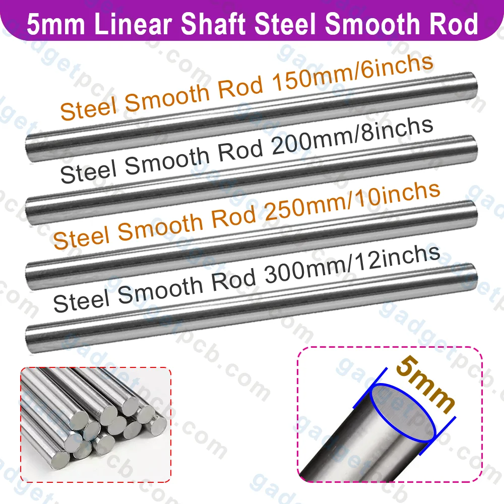 5mm Linear Rail Shaft Length 150mm To 300mm Smooth Rod 5mm Motion Guide Steel Rod CNC Machine Parts 1 5mm Linear Rail Shaft Length 150mm To 300mm Smooth Rod 5mm