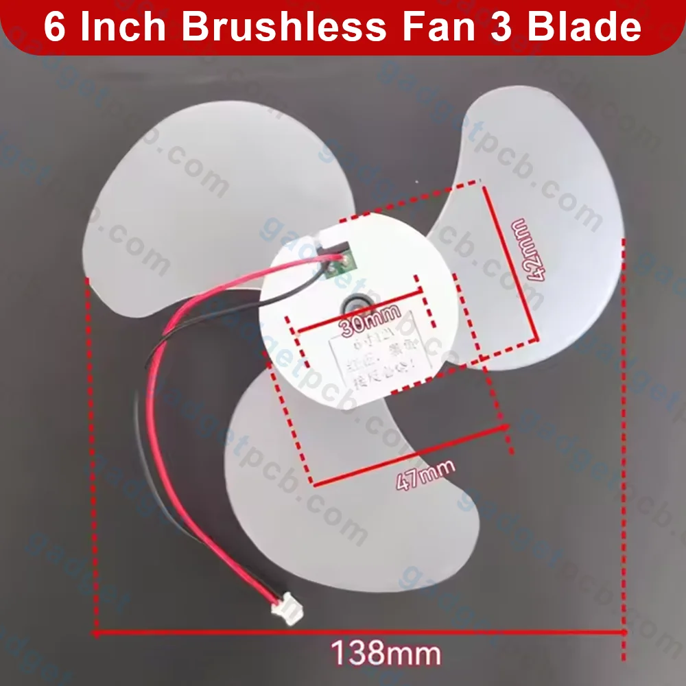 6 Inch BLDC Brushless Fan 3 Blades 9V 12V DC High Air Flow Cooling Fan 2600RPM For DIY Projects 4 6 Inch BLDC Brushless Fan 3 Blades 9V 12V DC High Air Flow Cooling Fan 2600RPM For DIY Projects - Image 4