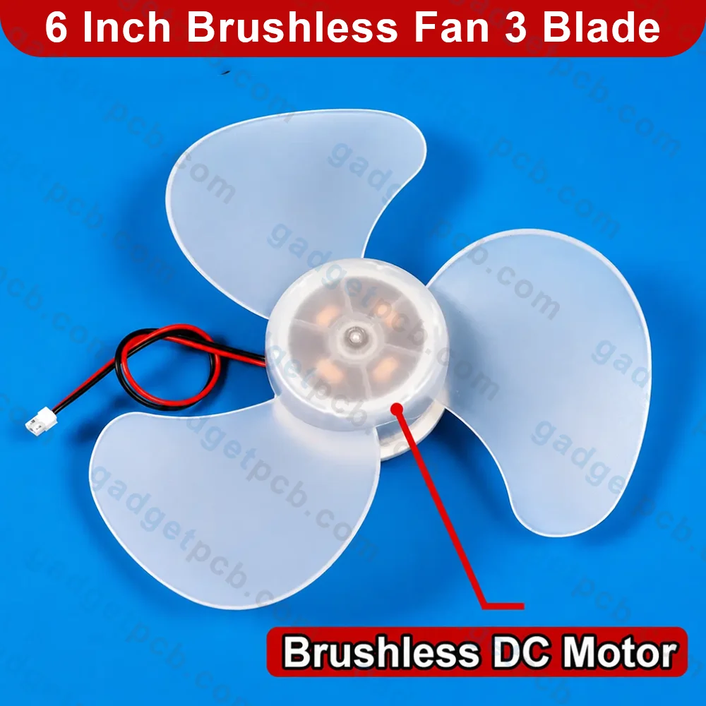 6 Inch BLDC Brushless Fan 3 Blades 9V 12V DC High Air Flow Cooling Fan 2600RPM For DIY Projects 1 6 Inch BLDC Brushless Fan 3 Blades 9V 12V DC