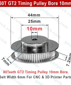 60 teeth gt2 timing pulley bore 10mm belt 1