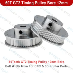 60 Teeth GT2 Timing Pulley Bore 12mm Belt with 6mm Aluminum Synchronous Wheel 60T GT2 Timing Pulley 12mm 6 60 teeth gt2 timing pulley bore 12mm belt 2