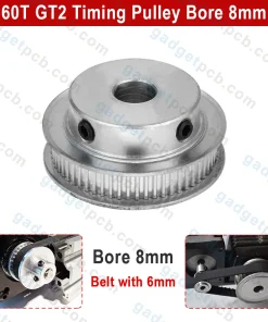 60 Teeth GT2 Timing Pulley Bore 8mm Belt with 6mm Aluminum