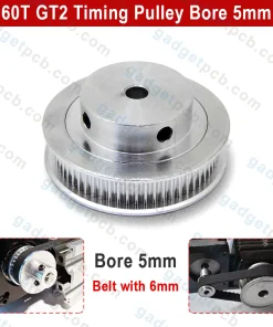 Aluminum 60 Teeth GT2 Timing Pulley Bore 5mm GT2 Timing