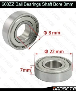 Alternative view of 608ZZ Deep Groove Ball Bearings 608 ZZ 7 x 22 x 8mm Bearing Steel Bore 8mm diameter