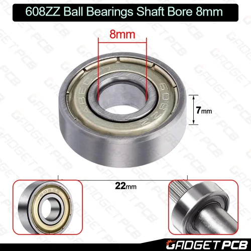 608ZZ Deep Groove Ball Bearings 608 ZZ 8 x 22 x 7mm