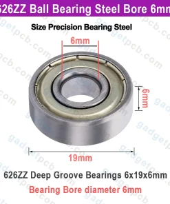 Alternative view of 626ZZ Deep Groove Ball Bearings 626z 6 x 19 x 6mm Bearing Bore 6mm diameter Metal Double Shielded Bearings
