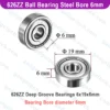 626ZZ Deep Groove Ball Bearings 626z 6 x 19 x 6mm Bearing