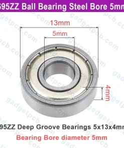 Alternative view of 695ZZ Deep Groove Ball Bearings 695z 5 x 13 x 4mm Bearing Steel Bore 5mm diameter Metal Seal Bearings