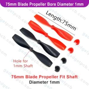 Alternative view of 75mm Propeller Blade Fan For 720 820 1020 Coreless Motor 1mm Bore Drone Aircraft Helicopter diy propellers