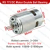 High Torque 775 DC Motor 21000 RPM 12V DC Motor Double Ball Bearing