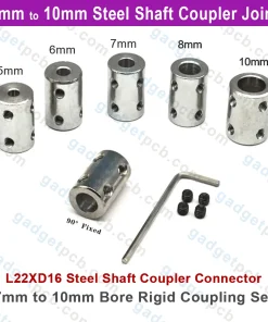 7mm to 10mm Bore Rigid Coupling Set Screw L22XD16 Steel Shaft Coupler Connector Motor Accessories 6 7mm to 10mm bore rigid coupling set screw 2