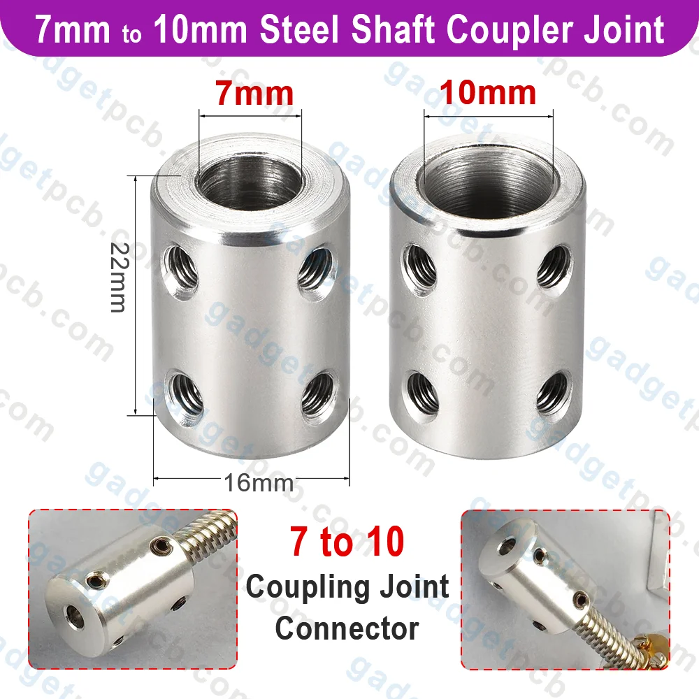 7mm to 10mm Bore Rigid Coupling Set Screw L22XD16 Steel Shaft Coupler Connector Motor Accessories 1 7mm to 10mm Bore Rigid Coupling Set Screw L22XD16 Steel