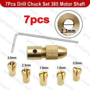 Alternative view of 7Pcs Mini Drills Chucks Set 385 Motor Shaft Drill Chucks Adapter 2.3mm Bore Drill Chuck Tools