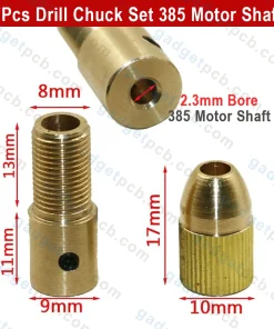 7Pcs Mini Drills Chucks Set 385 Motor Shaft Drill Chucks Adapter 2.3mm Bore Drill Chuck Tools 6 7pcs mini drills chucks set 385 motor shaft 2